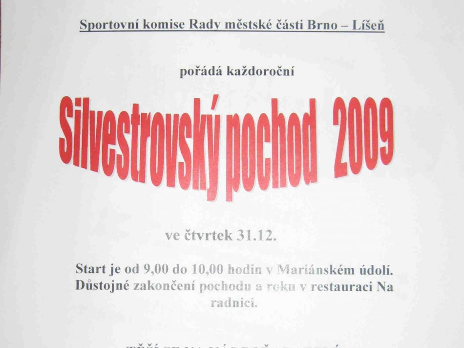 Zhodnocení Silvestrového pochodu 2009