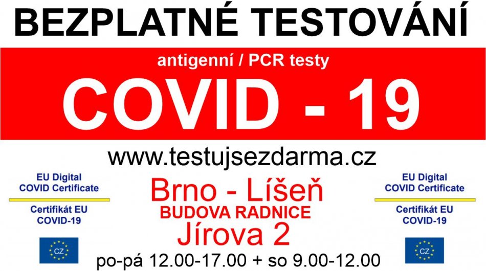 Antigenní bezplatné testování na ÚMČ Brno-Líšeň