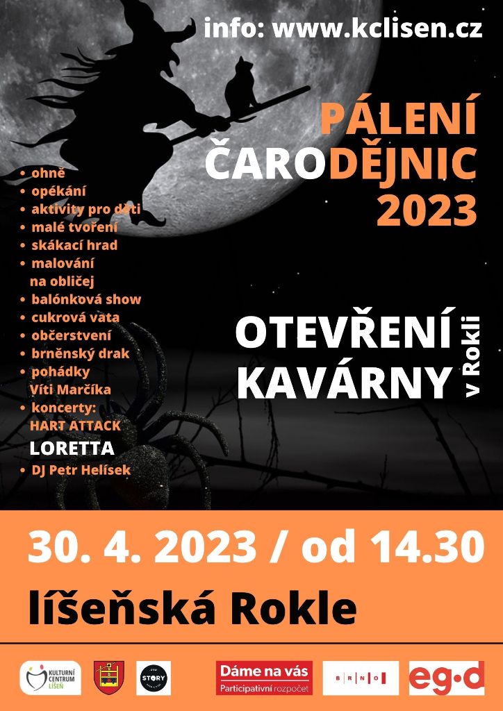 Pálení čarodějnic a slavnostní otevření kavárny v líšeňské Rokli