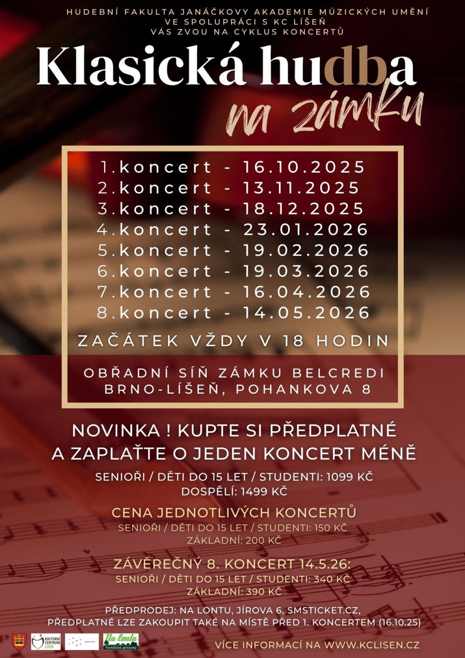 PŘEDPLATNÉ na Klasickou hudbu na zámku!