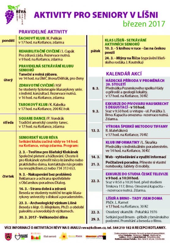 Réva - aktivity březen 2017