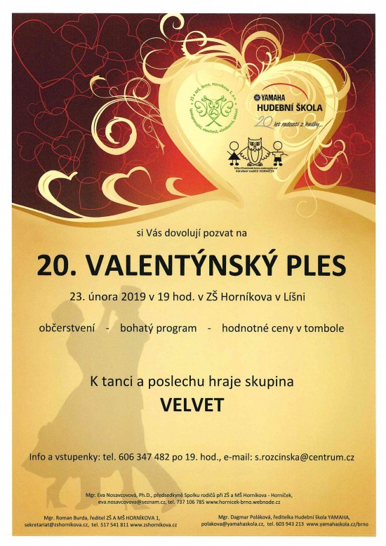 20. Valentinský ples ZŠ Horníkova